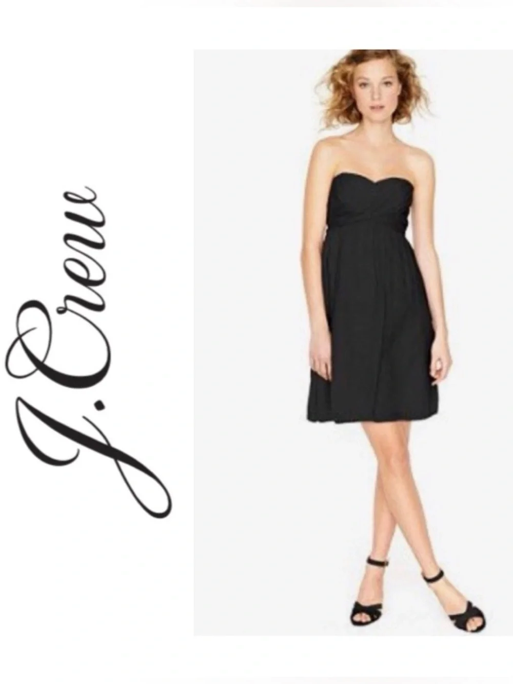 J. Crew Taryn Dress in 100% Silk Chiffon Black - Size 16